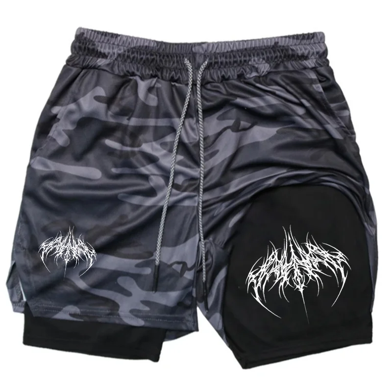 Men's 2-in-1 Shorts Training Fitness Phone Pocket Y2k Summer Breathable Double-layer Quick-dry Workout Jogging Gym Sportswear