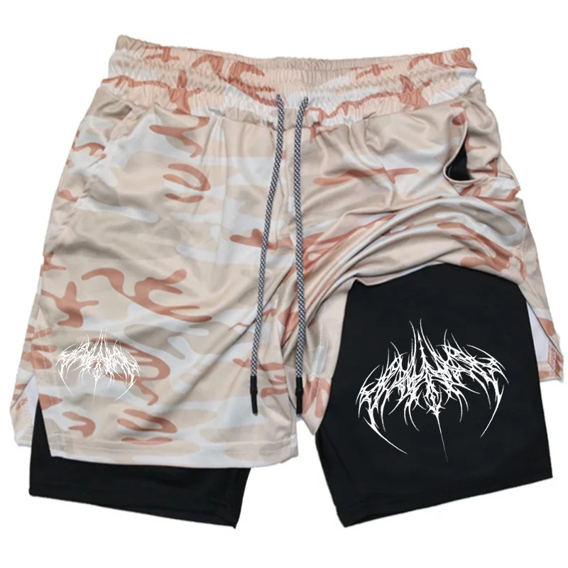 Men's 2-in-1 Shorts Training Fitness Phone Pocket Y2k Summer Breathable Double-layer Quick-dry Workout Jogging Gym Sportswear