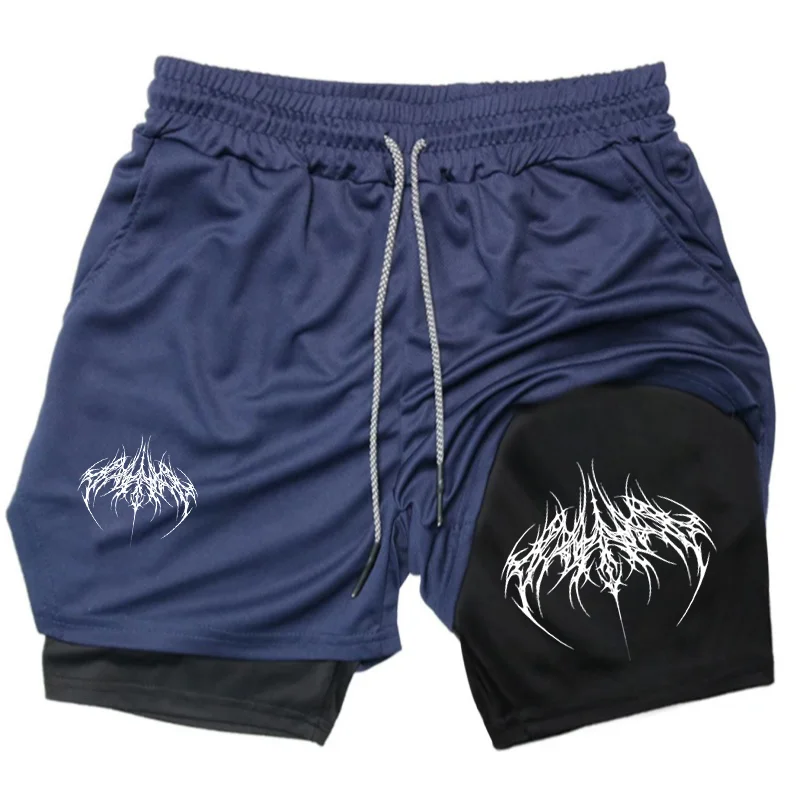 Men's 2-in-1 Shorts Training Fitness Phone Pocket Y2k Summer Breathable Double-layer Quick-dry Workout Jogging Gym Sportswear