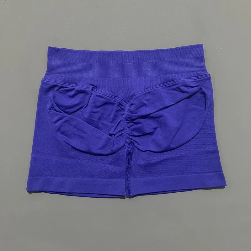 Histello Sports Shorts 4.5" Women Seamless Yoga Leggings Low Waist Scrunch Bum Tights Running Fitness Short Workout Gym Shorts
