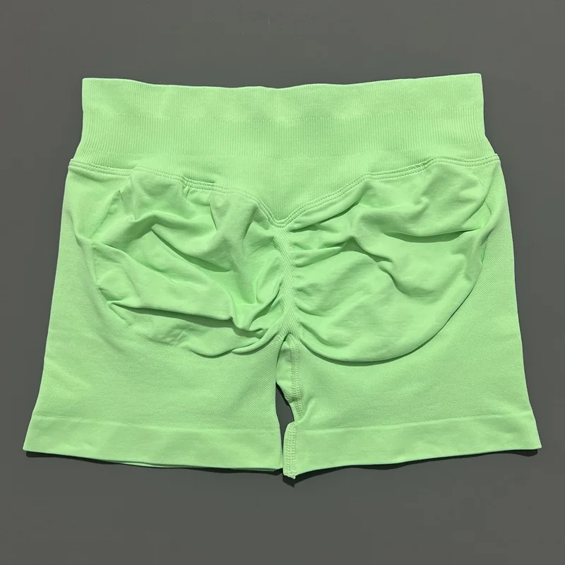 Histello Sports Shorts 4.5" Women Seamless Yoga Leggings Low Waist Scrunch Bum Tights Running Fitness Short Workout Gym Shorts