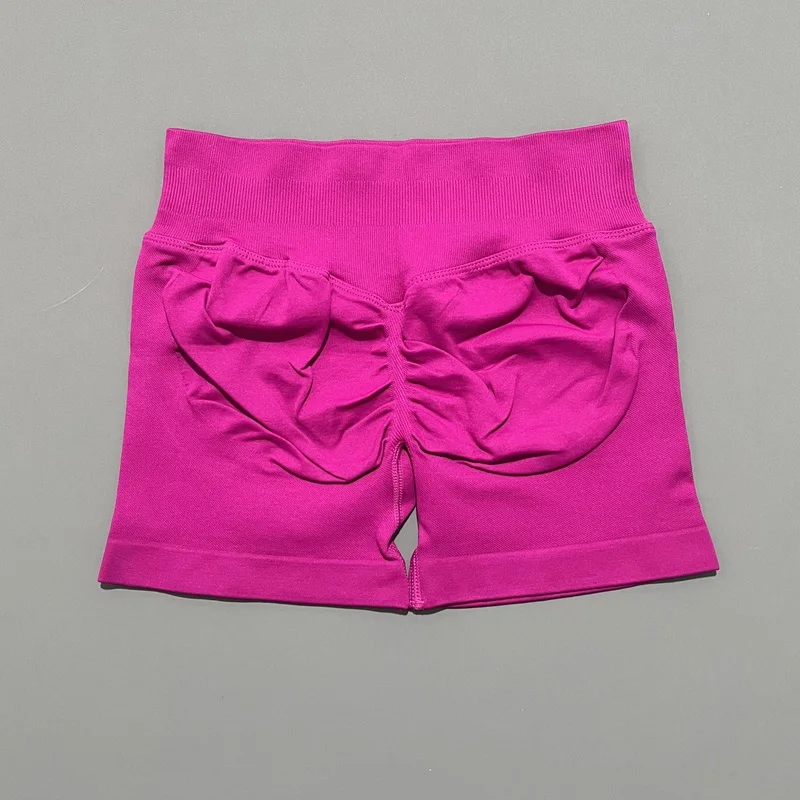 Histello Sports Shorts 4.5" Women Seamless Yoga Leggings Low Waist Scrunch Bum Tights Running Fitness Short Workout Gym Shorts