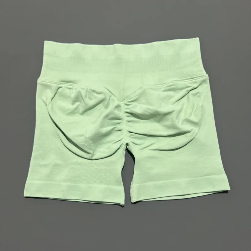Histello Sports Shorts 4.5" Women Seamless Yoga Leggings Low Waist Scrunch Bum Tights Running Fitness Short Workout Gym Shorts