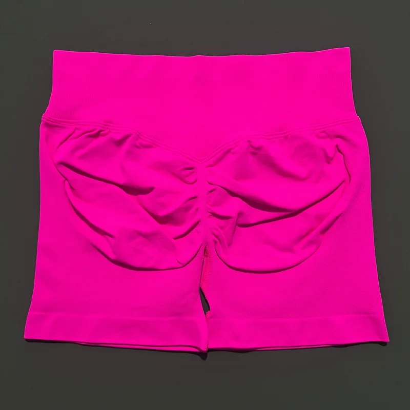 Histello Sports Shorts 4.5" Women Seamless Yoga Leggings Low Waist Scrunch Bum Tights Running Fitness Short Workout Gym Shorts