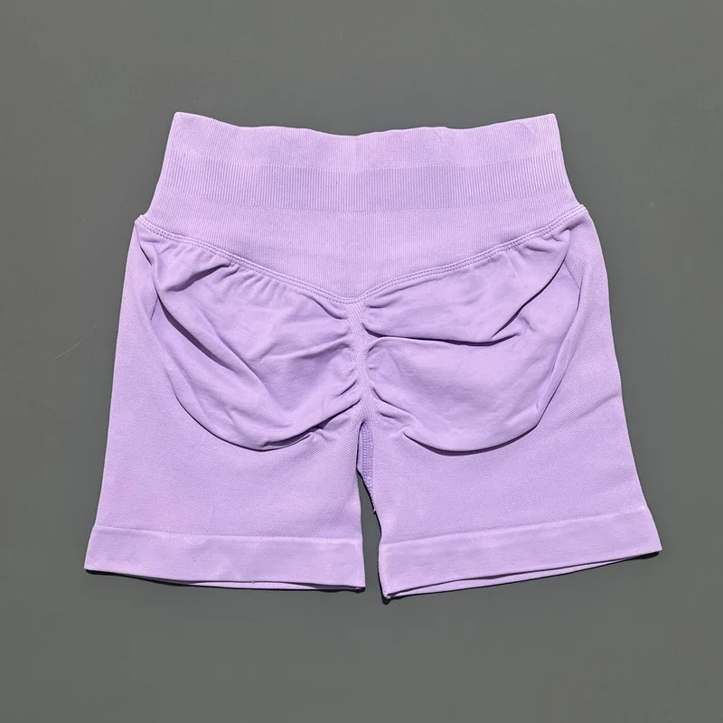 Histello Sports Shorts 4.5" Women Seamless Yoga Leggings Low Waist Scrunch Bum Tights Running Fitness Short Workout Gym Shorts