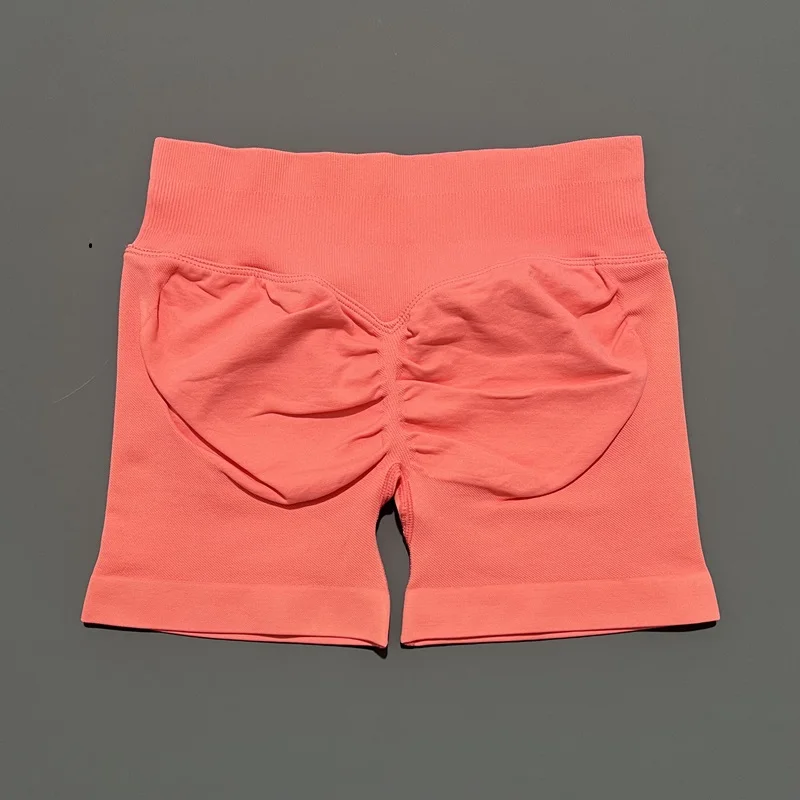 Histello Sports Shorts 4.5" Women Seamless Yoga Leggings Low Waist Scrunch Bum Tights Running Fitness Short Workout Gym Shorts