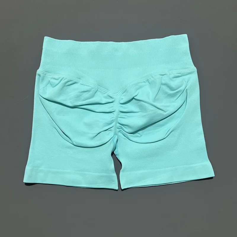 Histello Sports Shorts 4.5" Women Seamless Yoga Leggings Low Waist Scrunch Bum Tights Running Fitness Short Workout Gym Shorts