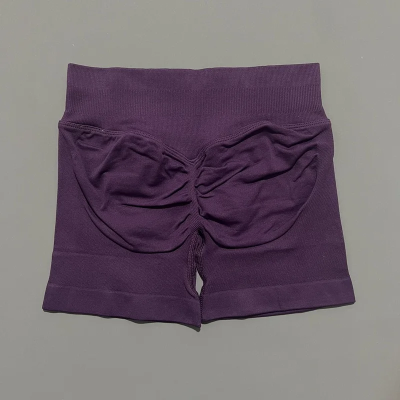 Histello Sports Shorts 4.5" Women Seamless Yoga Leggings Low Waist Scrunch Bum Tights Running Fitness Short Workout Gym Shorts