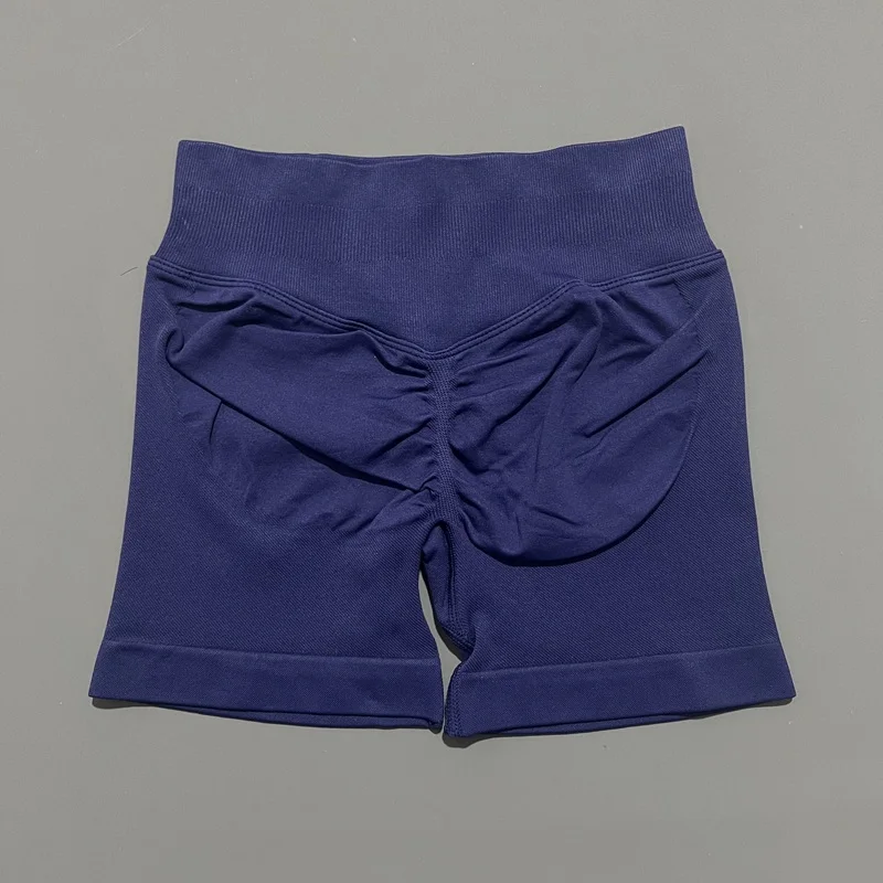 Histello Sports Shorts 4.5" Women Seamless Yoga Leggings Low Waist Scrunch Bum Tights Running Fitness Short Workout Gym Shorts