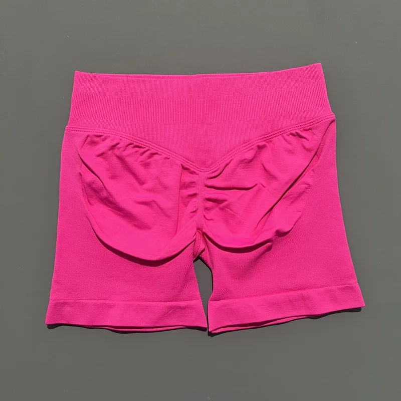 Histello Sports Shorts 4.5" Women Seamless Yoga Leggings Low Waist Scrunch Bum Tights Running Fitness Short Workout Gym Shorts