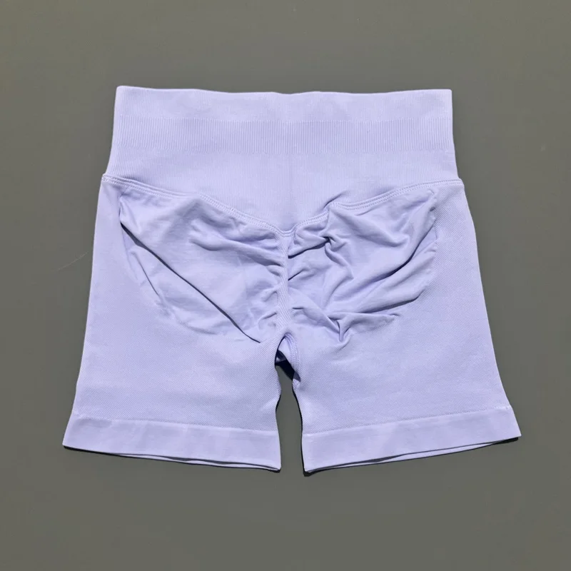 Histello Sports Shorts 4.5" Women Seamless Yoga Leggings Low Waist Scrunch Bum Tights Running Fitness Short Workout Gym Shorts