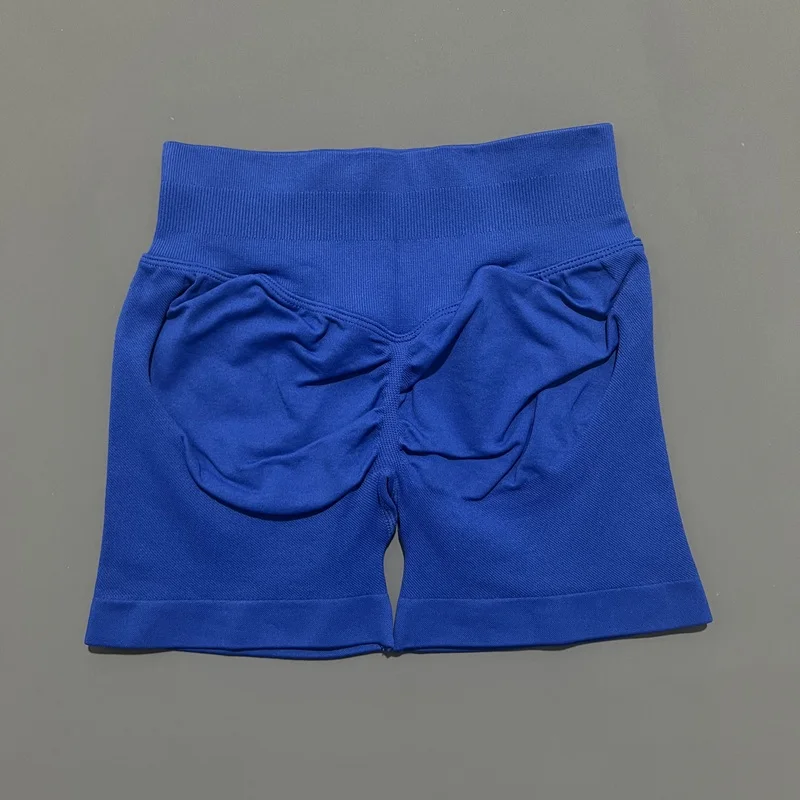 Histello Sports Shorts 4.5" Women Seamless Yoga Leggings Low Waist Scrunch Bum Tights Running Fitness Short Workout Gym Shorts