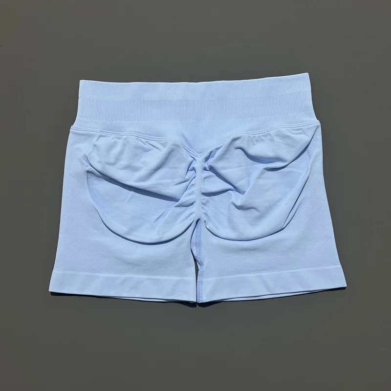 Histello Sports Shorts 4.5" Women Seamless Yoga Leggings Low Waist Scrunch Bum Tights Running Fitness Short Workout Gym Shorts