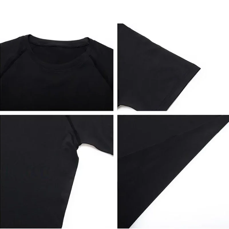 Compression T-Shirt Men's Summer Sportswear Running T-Shirt Elastic Quick Drying Sports Top T-Shirt Gym Dumbbell Exercise Shirt