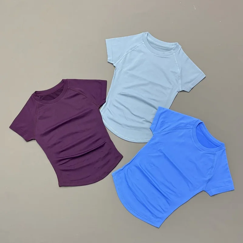 HISTELLO Women Short Sleeve Gym Workout Tops Slim Fit High Stretch Lightweight Yoga Running Fitness Casual Daily Sports Top