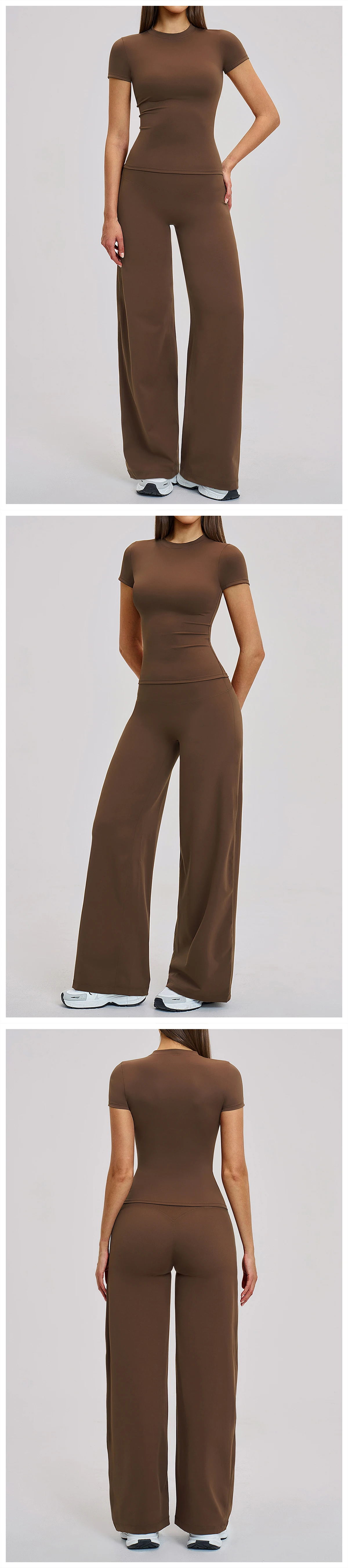 Women's Fitness Set Gym Tracksuit Breathable Sports Bra Flared Trousers Suit Workout Clothing Sportswear Female Athletic Wear
