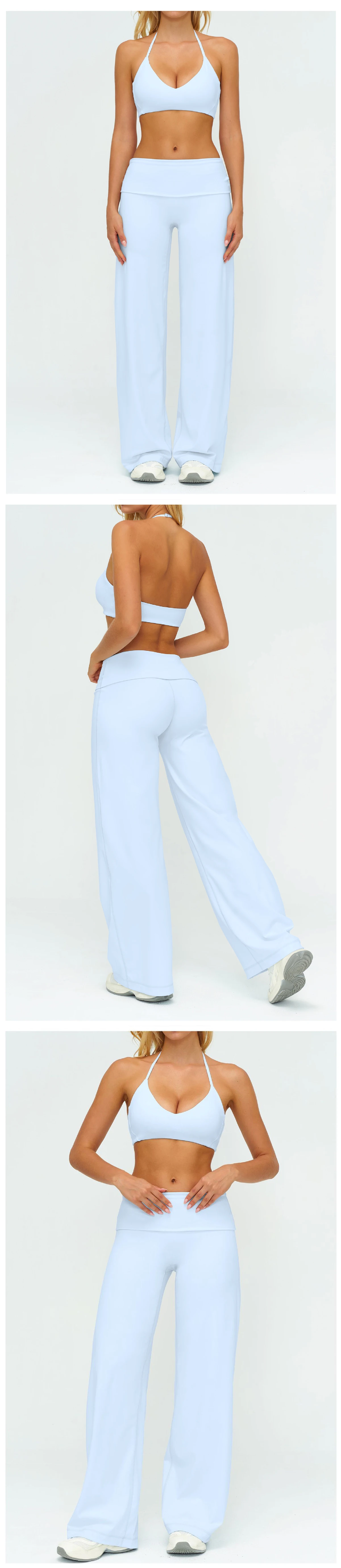 Women's Fitness Set Gym Tracksuit Breathable Sports Bra Flared Trousers Suit Workout Clothing Sportswear Female Athletic Wear