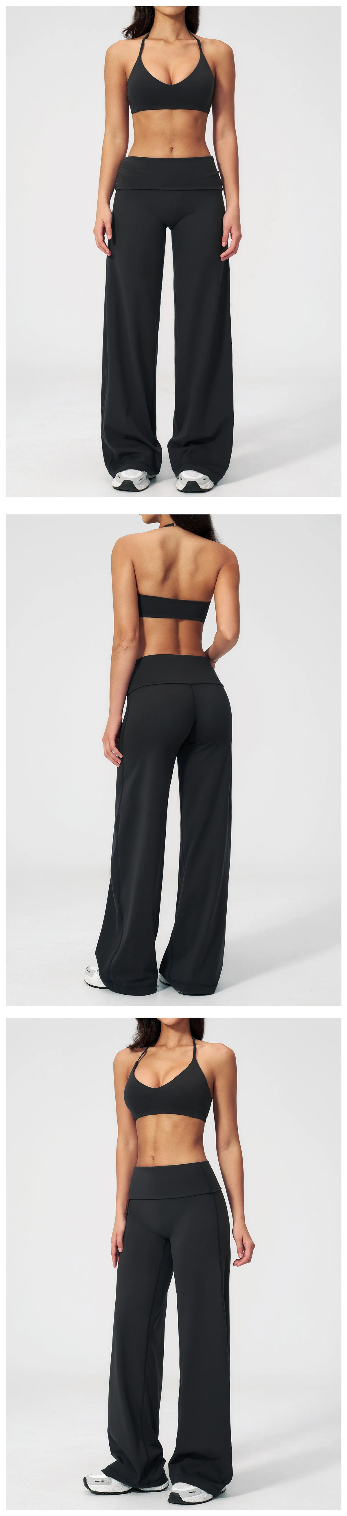 Women's Fitness Set Gym Tracksuit Breathable Sports Bra Flared Trousers Suit Workout Clothing Sportswear Female Athletic Wear