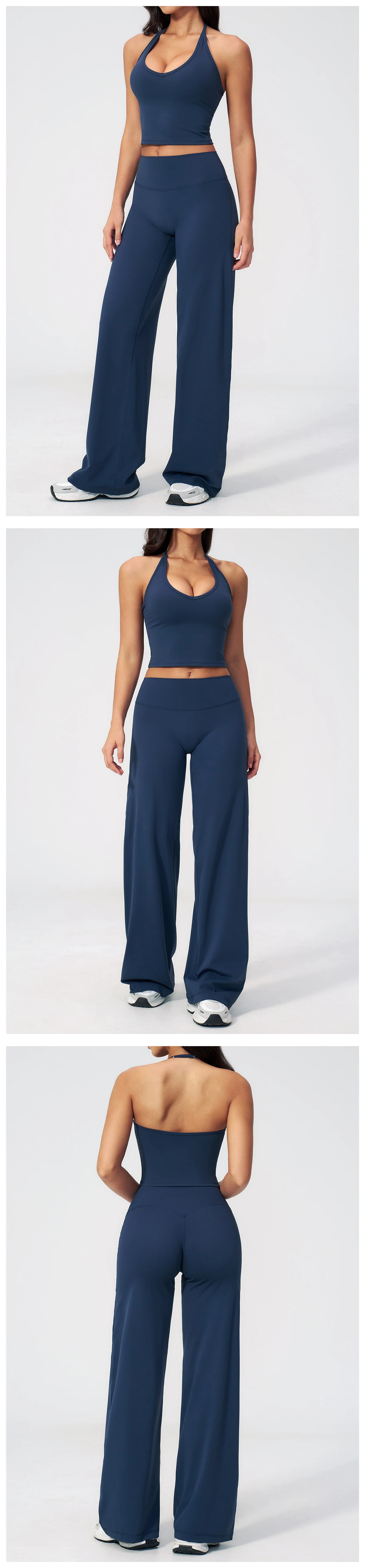 Women's Fitness Set Gym Tracksuit Breathable Sports Bra Flared Trousers Suit Workout Clothing Sportswear Female Athletic Wear