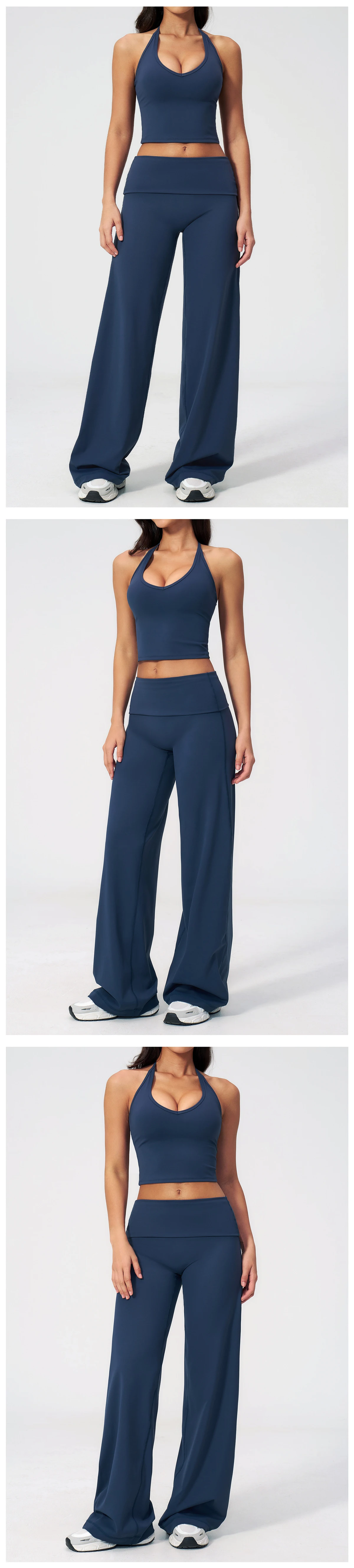 Women's Fitness Set Gym Tracksuit Breathable Sports Bra Flared Trousers Suit Workout Clothing Sportswear Female Athletic Wear