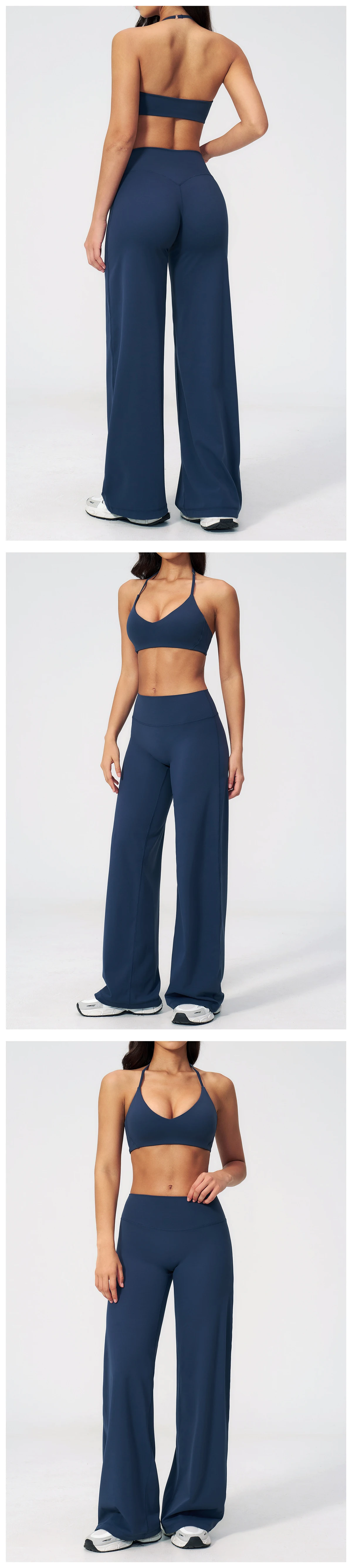 Women's Fitness Set Gym Tracksuit Breathable Sports Bra Flared Trousers Suit Workout Clothing Sportswear Female Athletic Wear