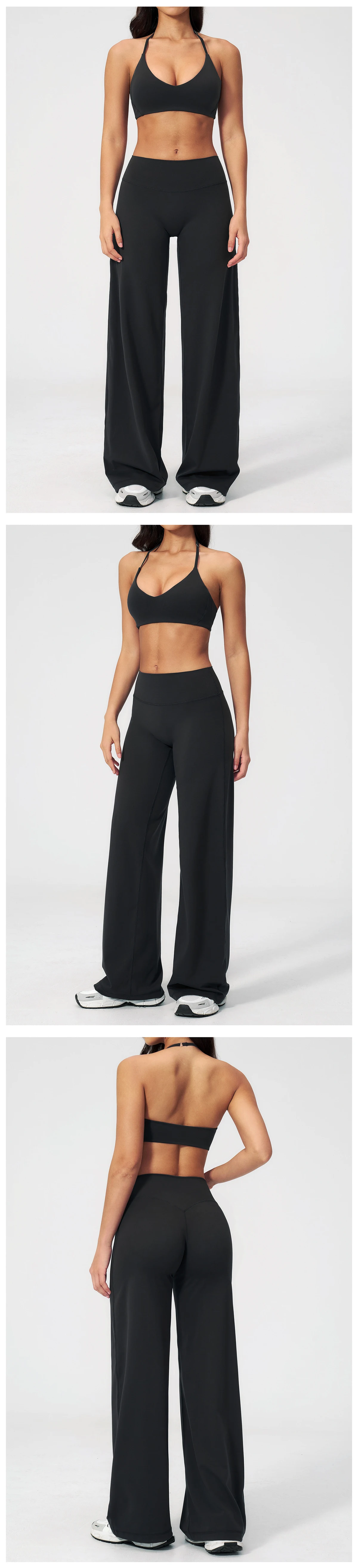 Women's Fitness Set Gym Tracksuit Breathable Sports Bra Flared Trousers Suit Workout Clothing Sportswear Female Athletic Wear
