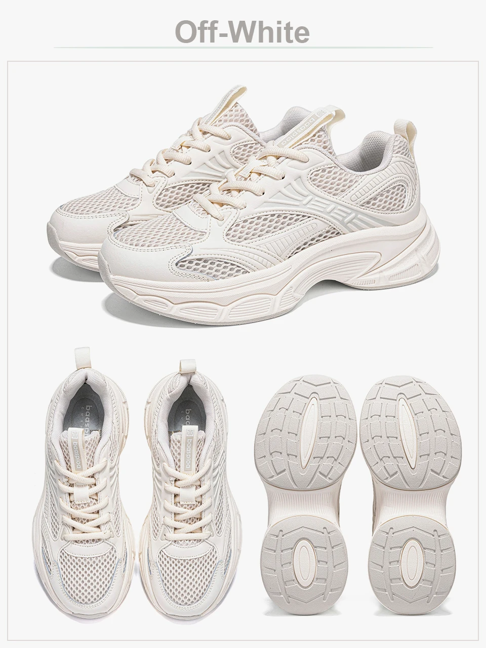 Baasploa Women Running Shoes Lightweight Breathable Sport Shoes For Women Comfort White Sneakers Casual Sneakers Non-Slip