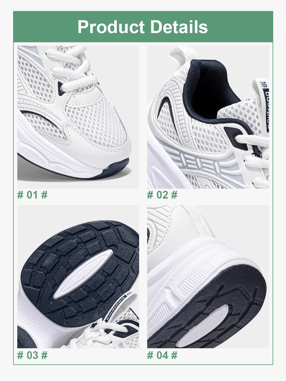 Baasploa Women Running Shoes Lightweight Breathable Sport Shoes For Women Comfort White Sneakers Casual Sneakers Non-Slip