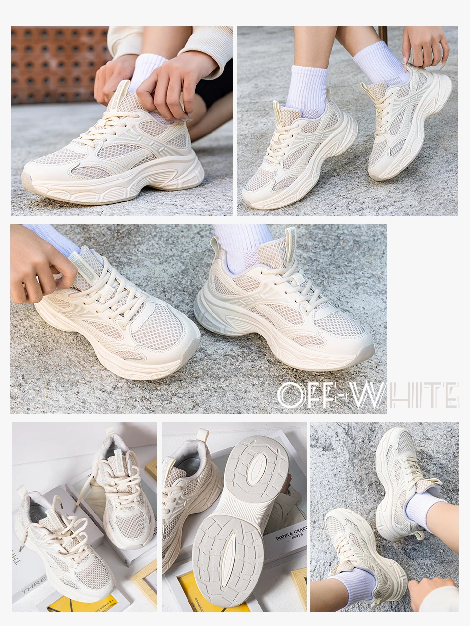 Baasploa Women Running Shoes Lightweight Breathable Sport Shoes For Women Comfort White Sneakers Casual Sneakers Non-Slip