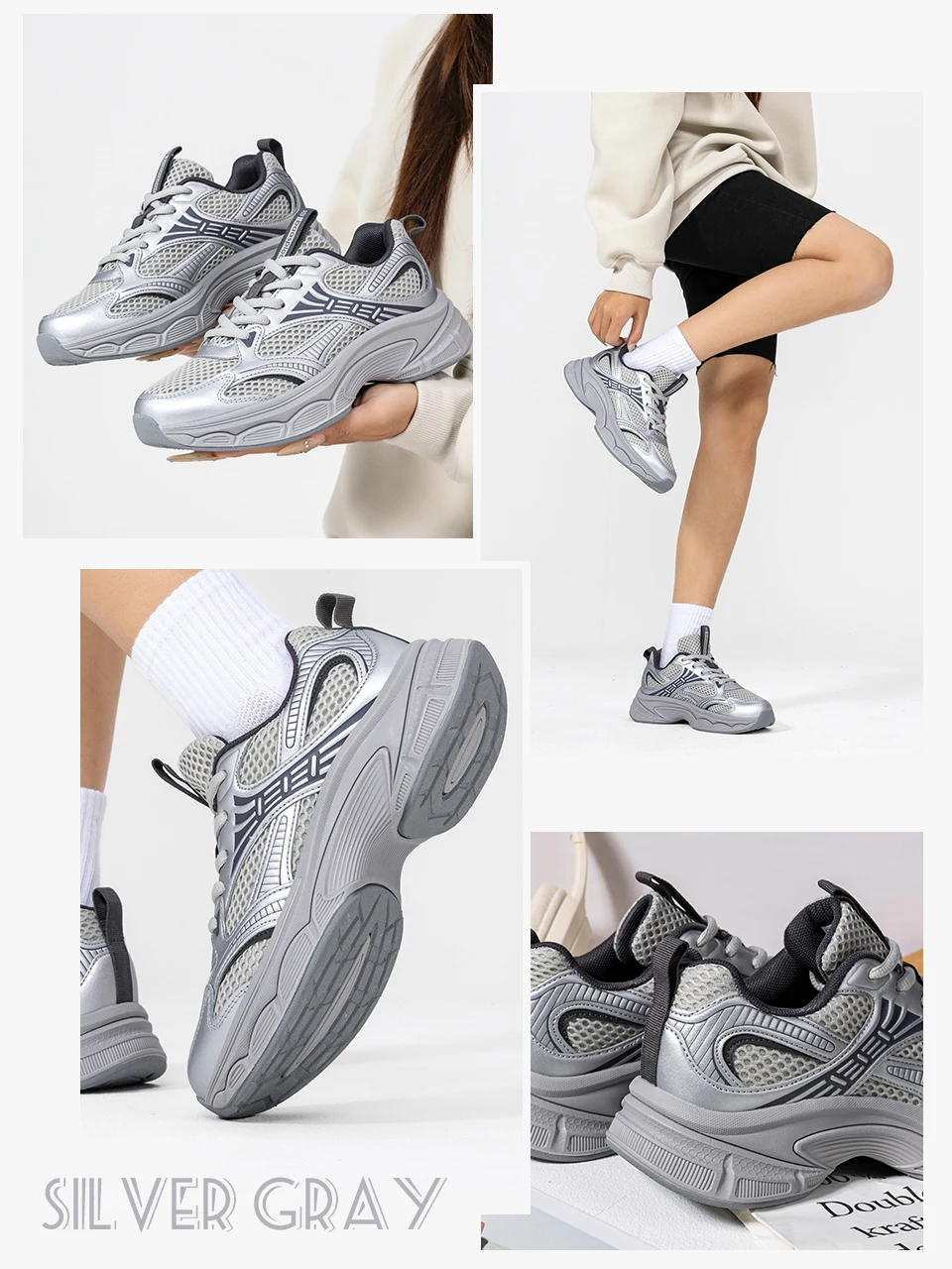 Baasploa Women Running Shoes Lightweight Breathable Sport Shoes For Women Comfort White Sneakers Casual Sneakers Non-Slip