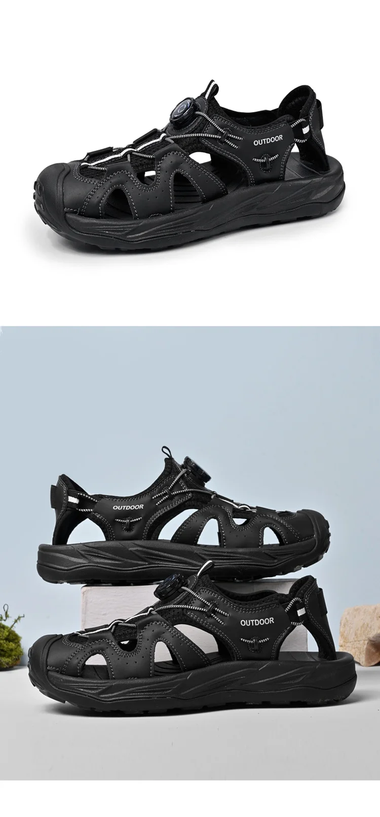 High-quality men's leisure sports sandals summer new breathable outdoor sandals with thick soles and comfortable sandals 38-47