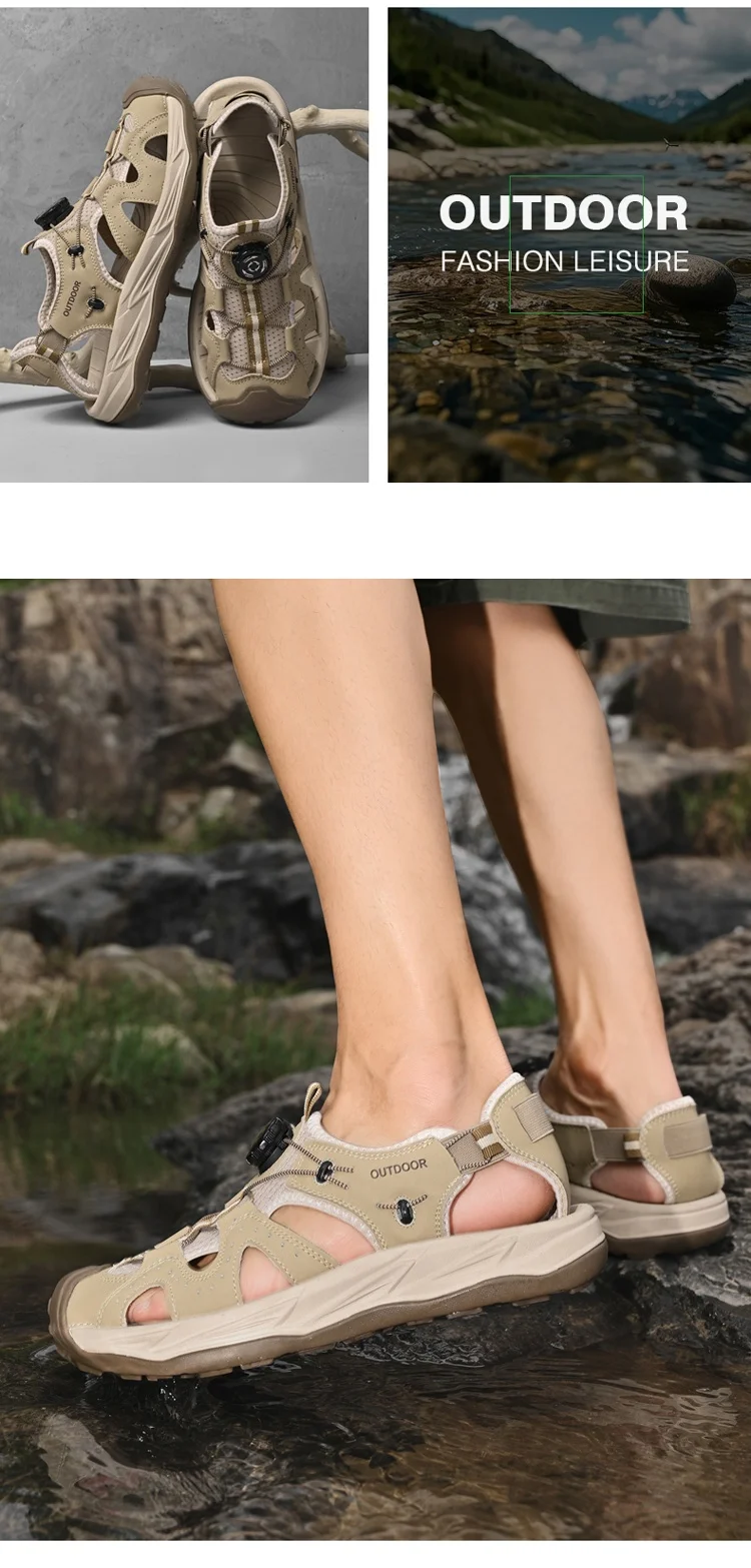 High-quality men's leisure sports sandals summer new breathable outdoor sandals with thick soles and comfortable sandals 38-47