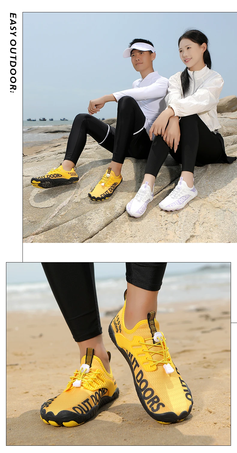 Unisex Five Fingers Barefoot Water Shoes Non-Slip Quick Dry Beach Shoes For Men Women Outdoor Swimming Surfing Fitness Sneakers