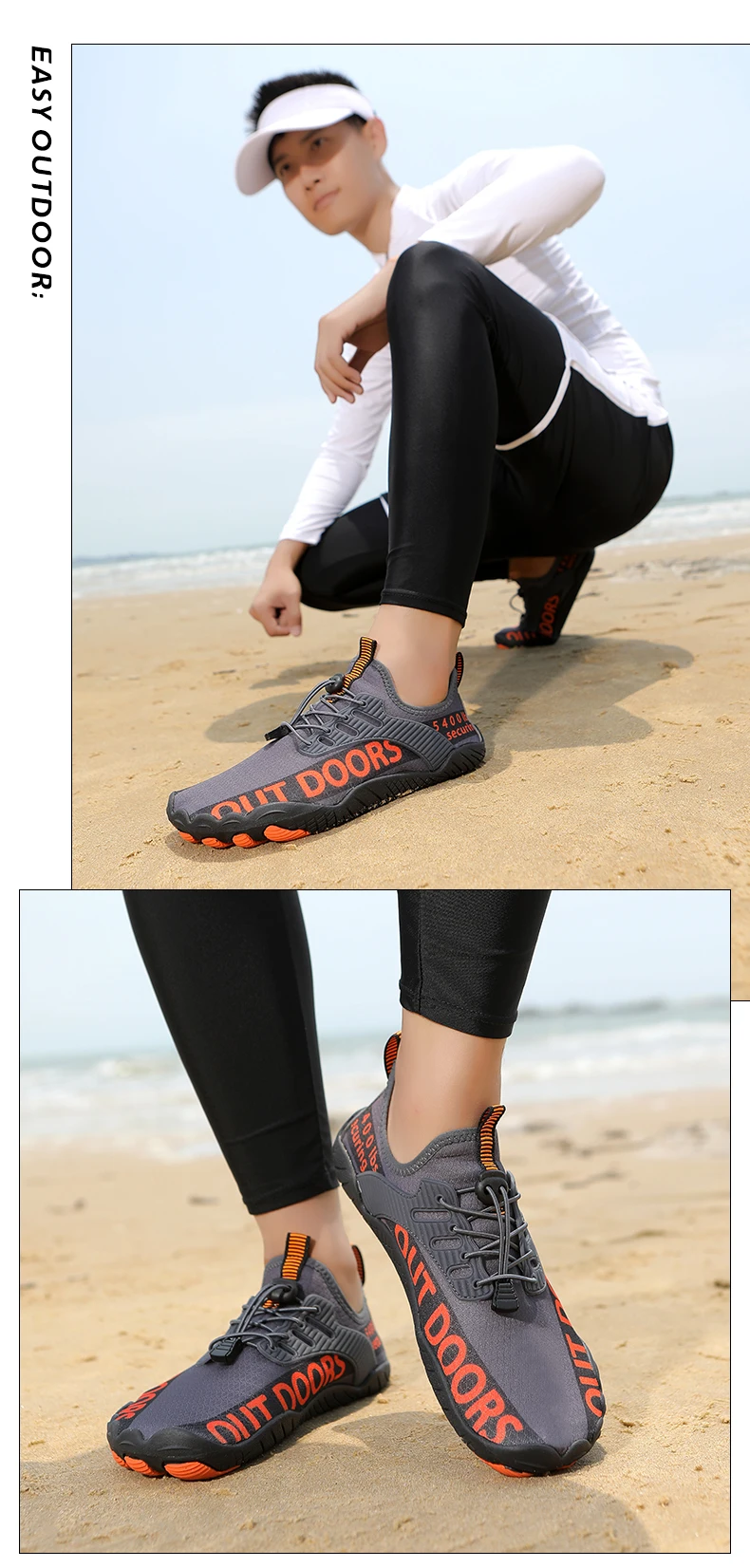 Unisex Five Fingers Barefoot Water Shoes Non-Slip Quick Dry Beach Shoes For Men Women Outdoor Swimming Surfing Fitness Sneakers