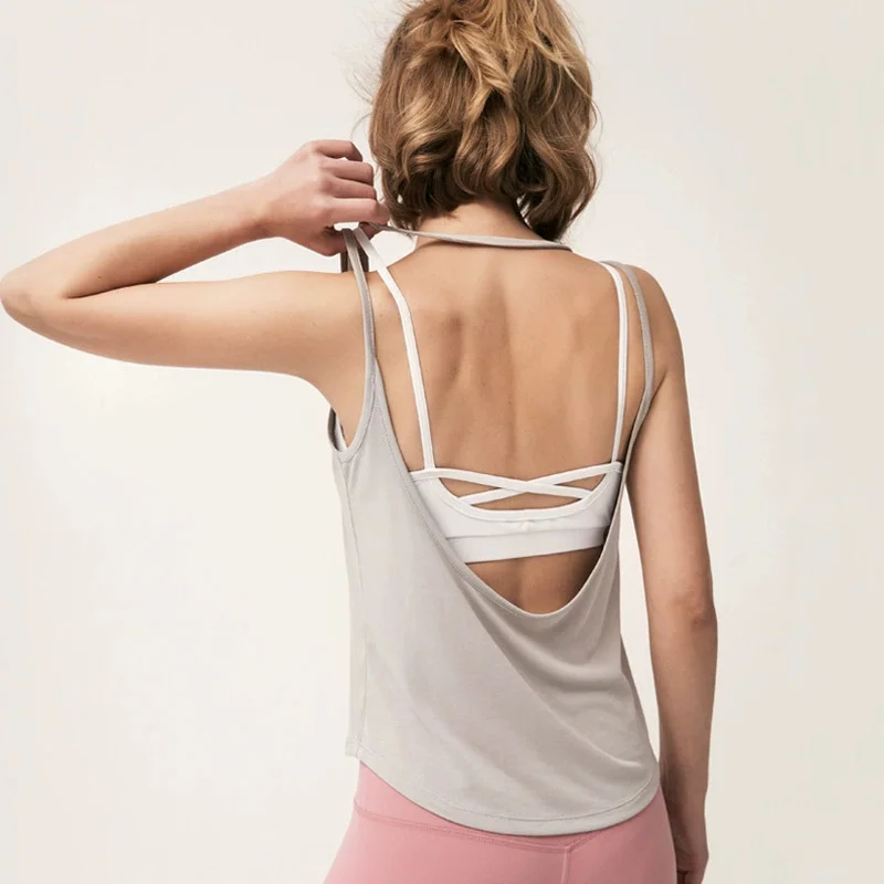 Sports Shirts Breathable Workout Tops Fitness Sportswear Female Backless Yoga Clothing Sport Crop Tops Women Gym Top