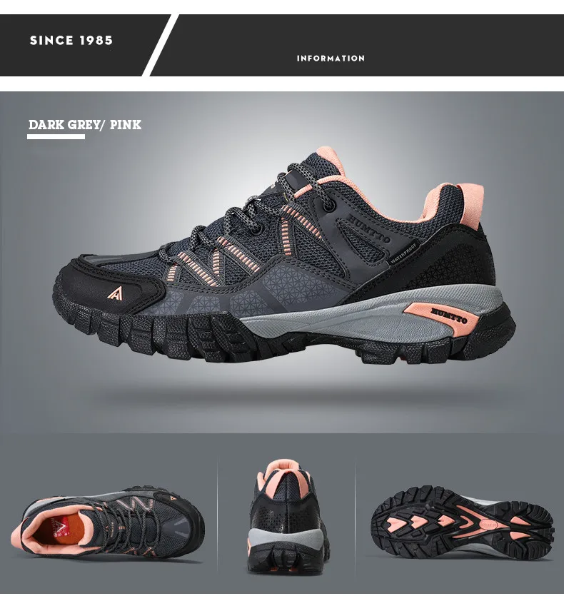 HUMTTO Hiking Shoes for Women Wear-resistant Outdoor Women's Sports Shoes Lace-Up Climbing Trekking Sneakers Woman 110609B