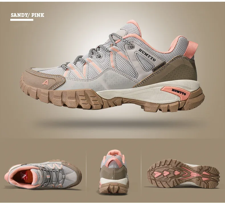 HUMTTO Hiking Shoes for Women Wear-resistant Outdoor Women's Sports Shoes Lace-Up Climbing Trekking Sneakers Woman 110609B