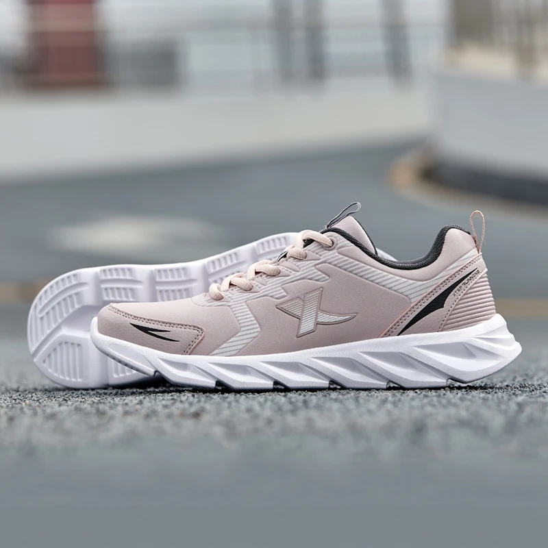 Xtep Running Shoes Non-Slip Soft Women's Sports Shoes Leather Upper Shock Absorption Female Sneakers For Women 879318110073