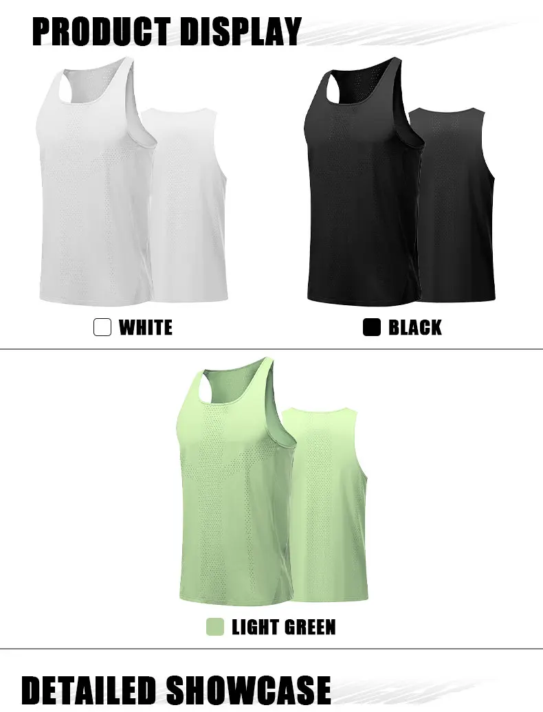 Men Leisure Sleeveless T-shirt Basketball Activewear Fitness Workout Sleeveless Tank Breathable and Quick-drying Running Top