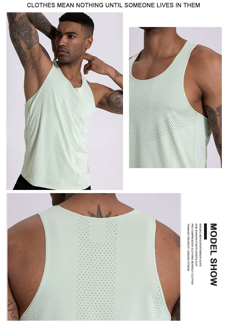 Men Leisure Sleeveless T-shirt Basketball Activewear Fitness Workout Sleeveless Tank Breathable and Quick-drying Running Top