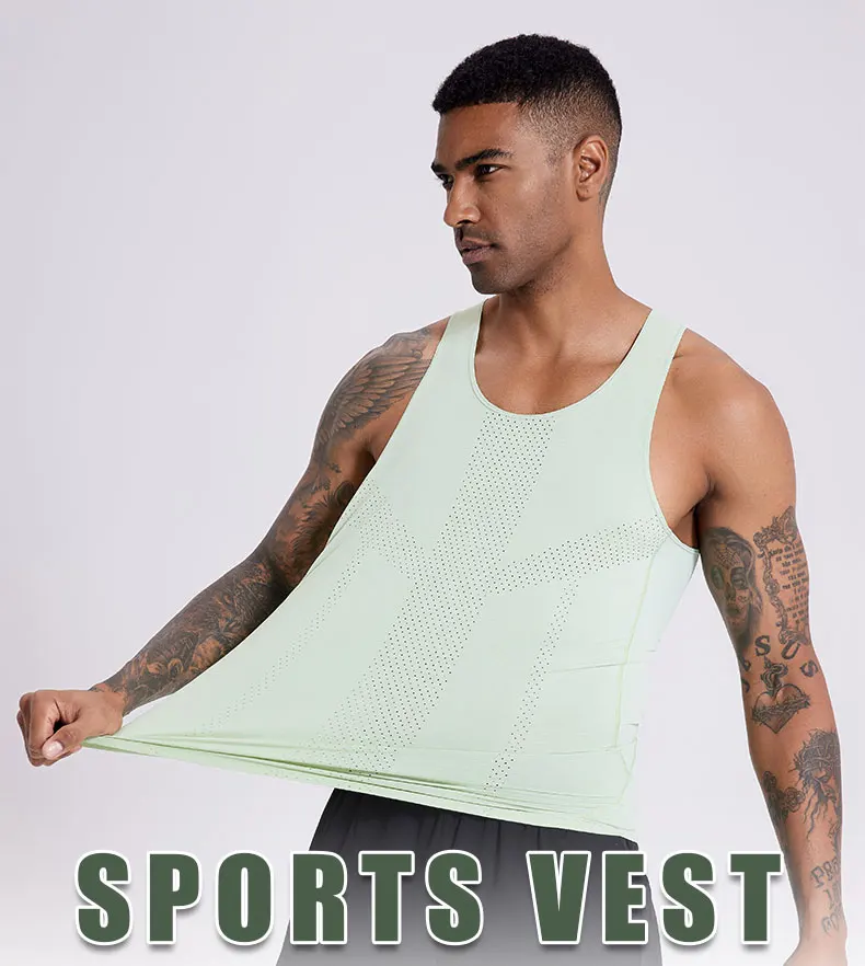 Men Leisure Sleeveless T-shirt Basketball Activewear Fitness Workout Sleeveless Tank Breathable and Quick-drying Running Top