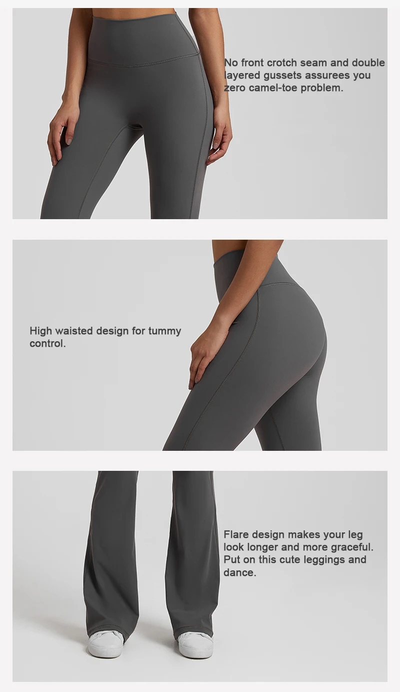Buttery Soft Flared Leggings High Waist Tummy Control Bootcut Yoga Pants No Camel Toe Squat Proof Workout Gym Leggings For Women