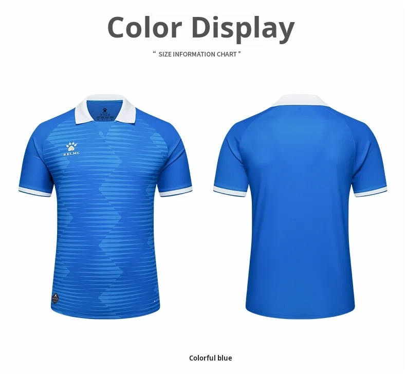 Kelme Soccer T-shirt Sports Leisure Running Gym Exercise Training Elastic Quick Drying Short Sleeve T-shirt Men's Polo Top