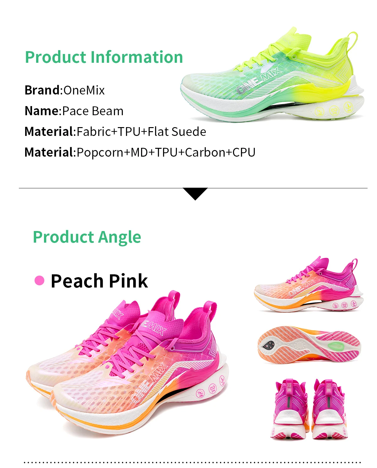 ONEMIX 2026 Professional Marathon Running Shoes for Men Anti-slip Ultra-light Rebound Athletic Carbon Plate Sport Shoes Sneakers