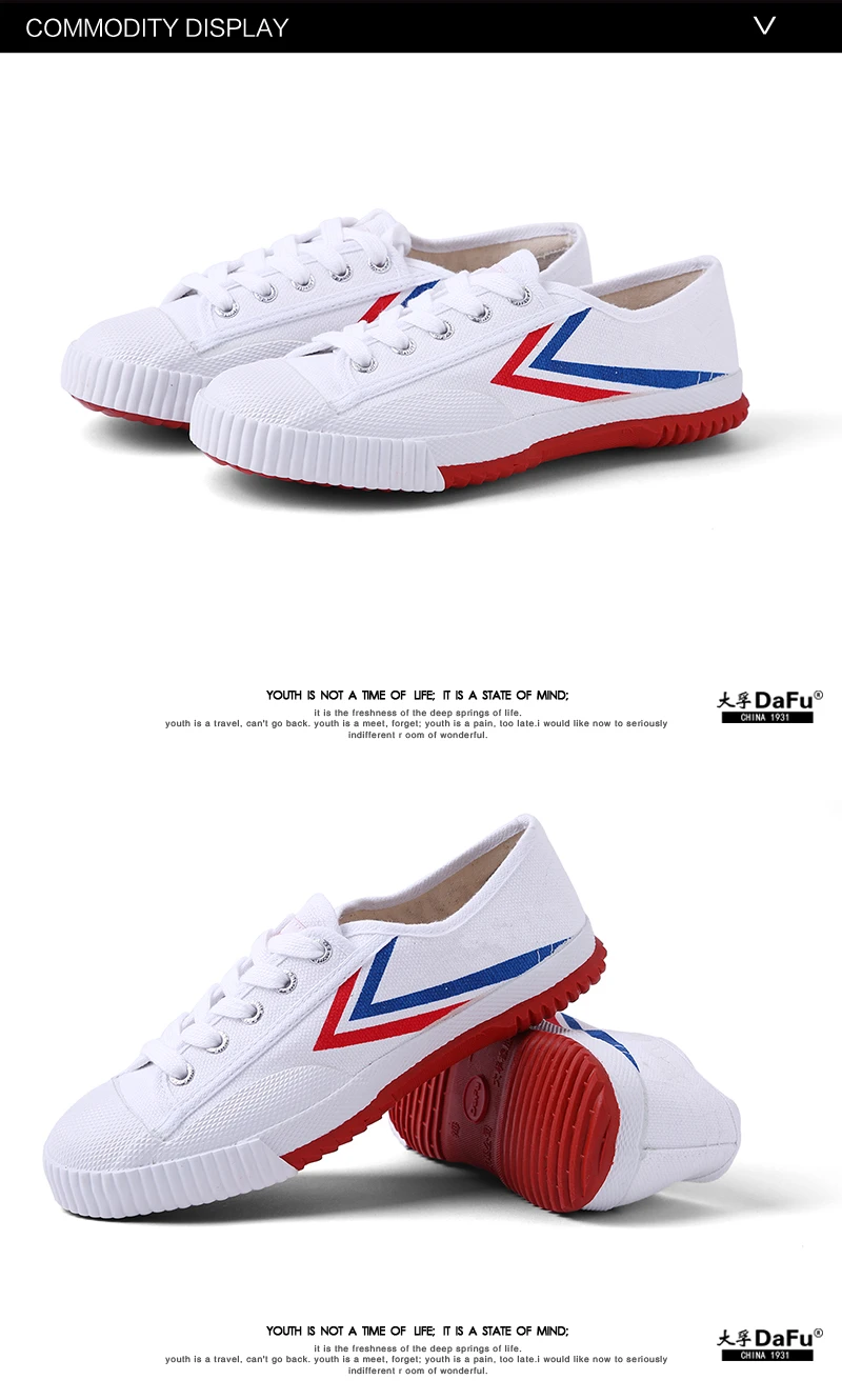 Dafu Kungfu Original Parkour Shoes Classical Training Shoes Martial Arts Sneakers White 3005