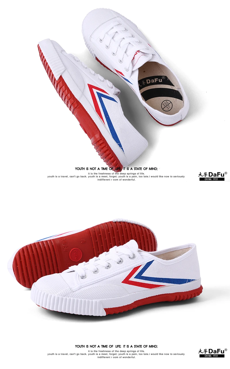 Dafu Kungfu Original Parkour Shoes Classical Training Shoes Martial Arts Sneakers White 3005