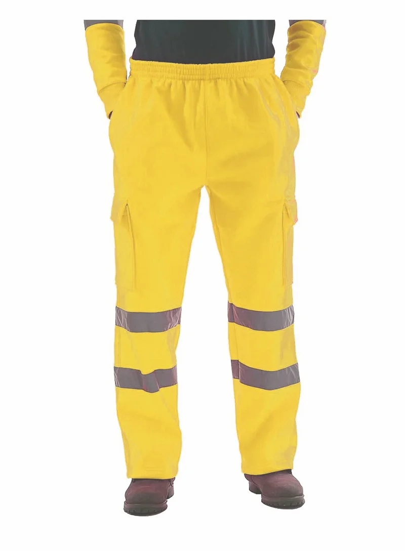 Men's Reflective Warm Fleece Casual Running Pants High Visibility Work Safety Winter Hiking Trousers Bottoms Thick Trekking Ski