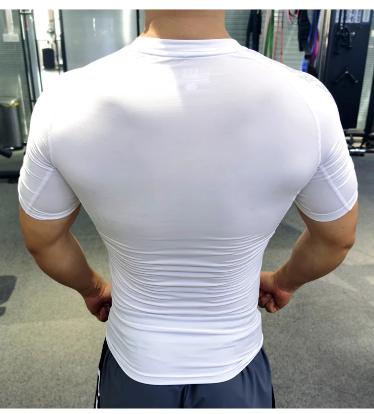 Men Compression T-shirt Male Sporting Skinny Tee Shirt Homme Gyms Running Tight Sweatshirts Fitness Sports Rashguard Plus Size