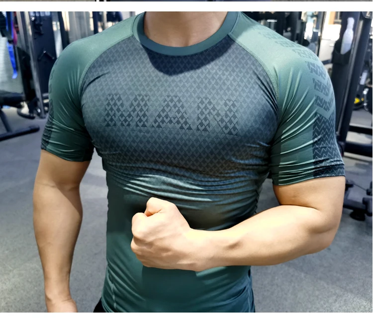 Men Compression T-shirt Male Sporting Skinny Tee Shirt Homme Gyms Running Tight Sweatshirts Fitness Sports Rashguard Plus Size