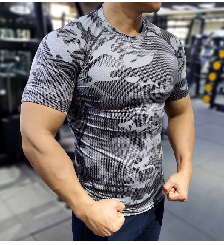 Men Compression T-shirt Male Sporting Skinny Tee Shirt Homme Gyms Running Tight Sweatshirts Fitness Sports Rashguard Plus Size